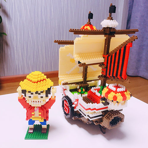 成人儿童拼装益智玩具海贼王海盗船积木拼装船男生创意礼物