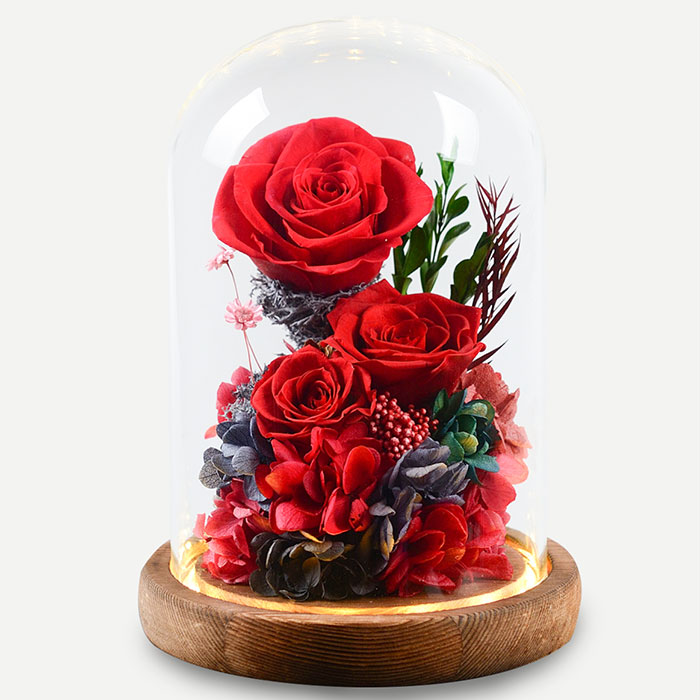 永生玫瑰花玻璃罩礼盒