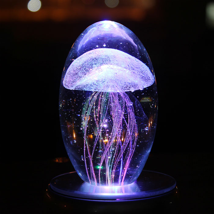 发光水母水晶球音乐盒