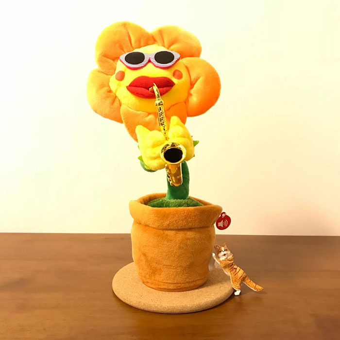 妖娆花玩具抖音同款太阳花会唱歌跳舞吹喇叭的向日葵网红创意礼物