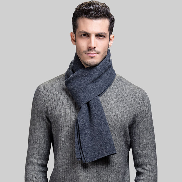 男性100%純羊毛圍巾