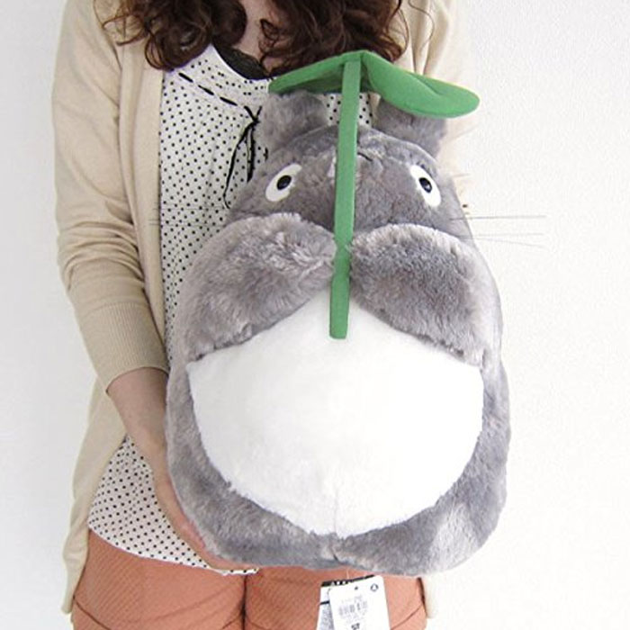 日本正品龙猫公仔毛绒玩具呆萌可爱荷叶龙猫抱枕女生小孩子礼物