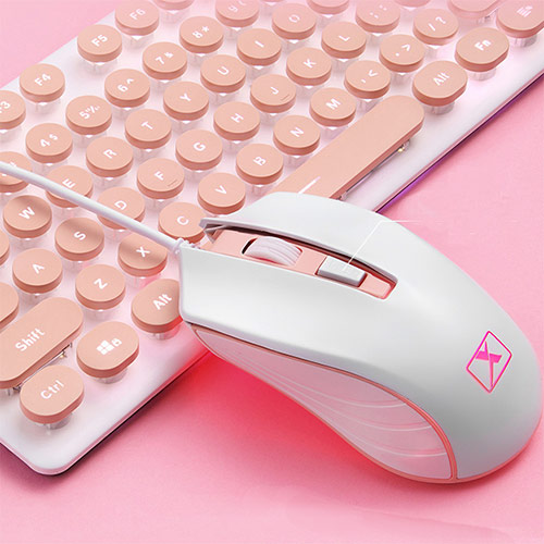 女孩樱桃粉键盘