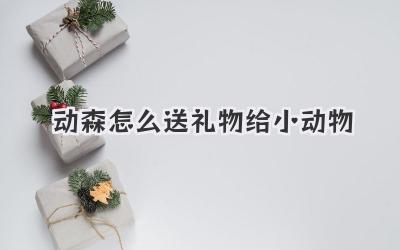 动森怎么送礼物给小动物