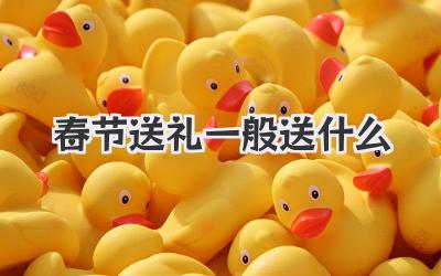 春节送礼一般送什么