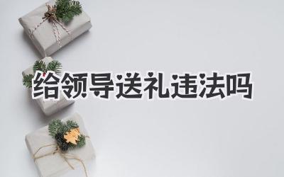 给领导送礼违法吗