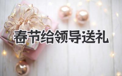 春节给领导送礼