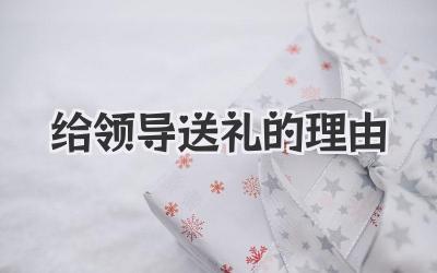给领导送礼的理由