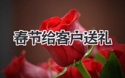 春节给客户送礼