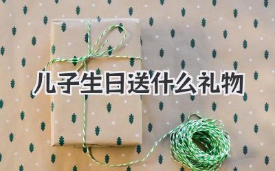 儿子生日送什么礼物