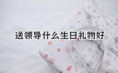 送领导什么生日礼物好