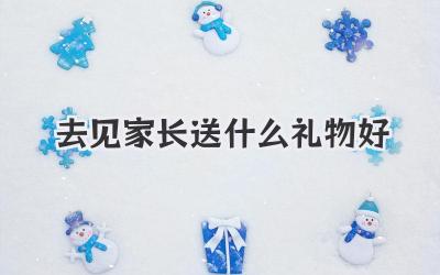 去见家长送什么礼物好
