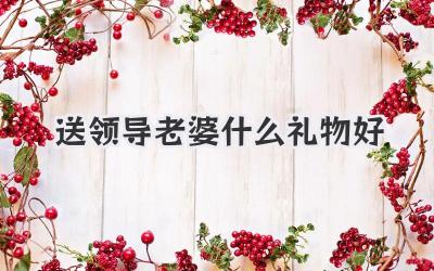 送领导老婆什么礼物好