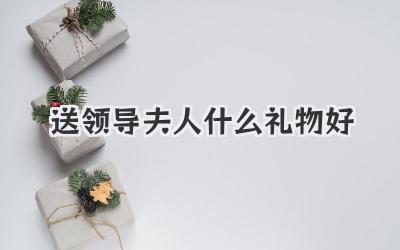 送领导夫人什么礼物好