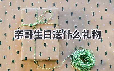 亲哥生日送什么礼物