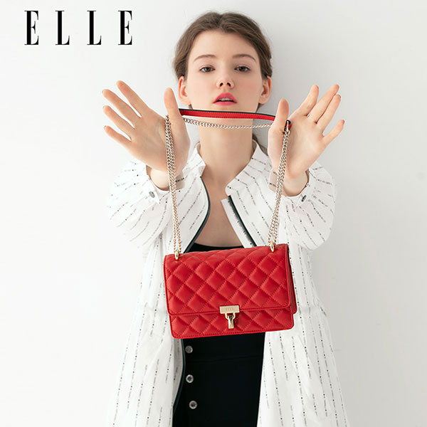 ELLE女士菱格纹斜挎包