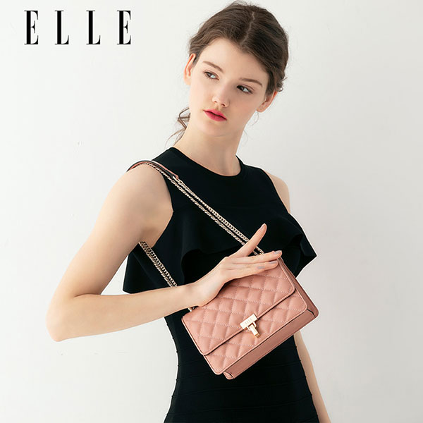 ELLE女士菱格纹斜挎包