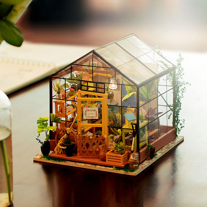 DIY小屋手工制作创意小房子阳光花房模型拼装玩具生日成人礼礼物