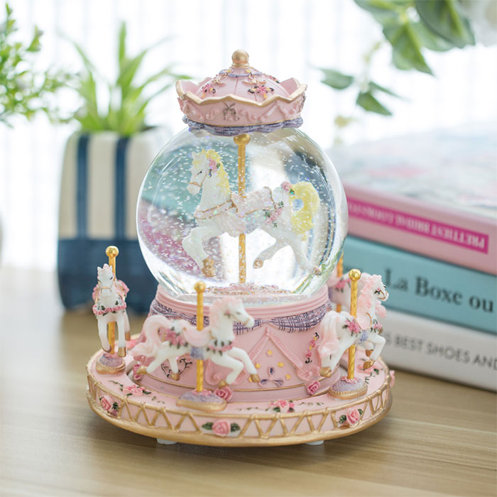 旋转木马音乐盒水晶球八音盒女生儿童女友闺蜜朋友创意生日礼物