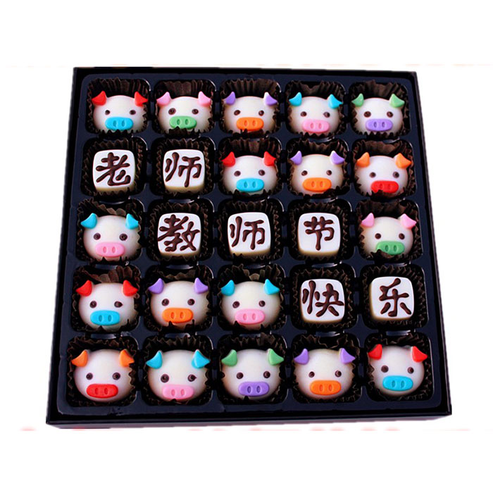 创意猪头刻字巧克力