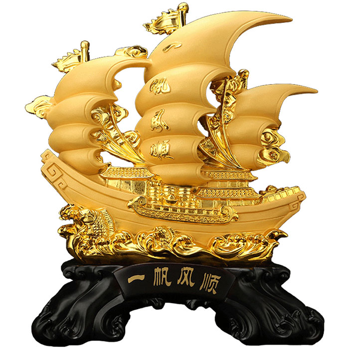 一帆风顺沙绒金摆件