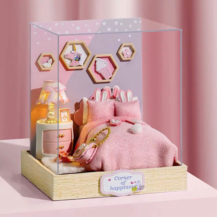 手工diy小屋手工制作小房子模型拼装玩具女生儿童创意生日礼物